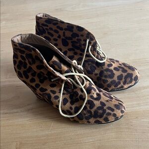 Bella Marie Leopard Print Ankle Boots